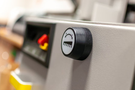 Close-up of the control panel of a modern automatic machine.の写真素材