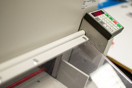 Close-up of automatic multifunction printer machine, shallow depth of field