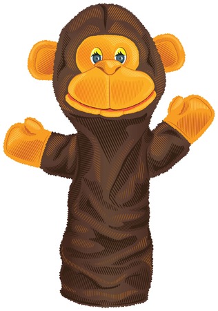 Vector isolated image of a monkey puppet