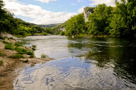 Scenes from the Ardeche Region in France - the Ardeche Riverの写真素材