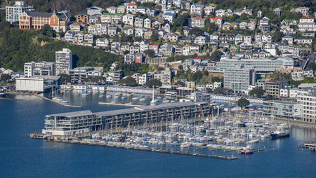 A view of Wellington city in New zealand taken from the Tinakori Hills. Taken on a fine winters day,...