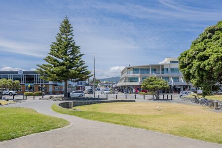 paraparaumu beach scenes and the shopping street on the beach paradeの写真素材