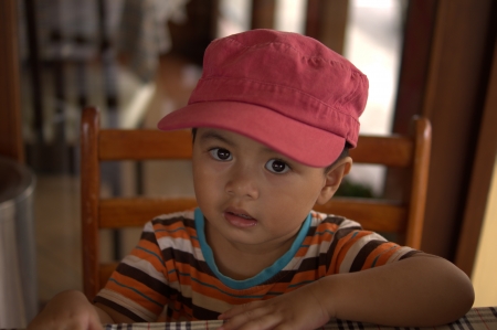 Asian Boy with capの写真素材