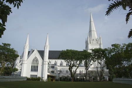 St. Andrew Road, Singapore - December 29,2011:The St. Andrew Cathederal since 1862のeditorial素材