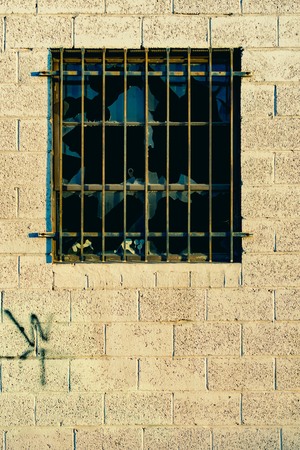 a shattered window.
