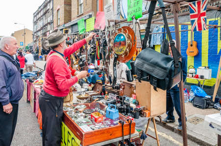 Brick Lane Sunday Market - Spitalfields, Brick Lane is a vibrant multicultural in East Londonのeditorial素材