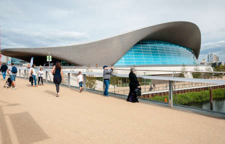 The Aquatics Centre at the Queen Elizabeth II Olympic Park, Stratford City, Londonのeditorial素材