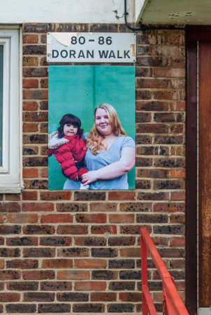 My family has been displaced from London by Newham Council, social cleansing people with low income, demonstration, Londonのeditorial素材