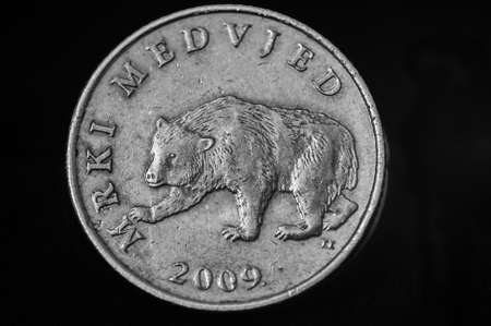 London, United Kingdom, November 30, 2020: An closeup macro detail of 5 Croatian Kuna coinのeditorial素材