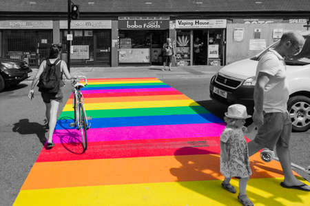 London, United Kingdom, July 2, 2019: Newham, community promote equality and diversity, and advance education to eliminate discrimination against the lesbian, gay, bisexual and transgender communityのeditorial素材