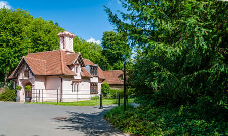 London, United Kingdom, July 19, 2017: Gothic Lodge, Fulham Palace, Fulham, Londonのeditorial素材