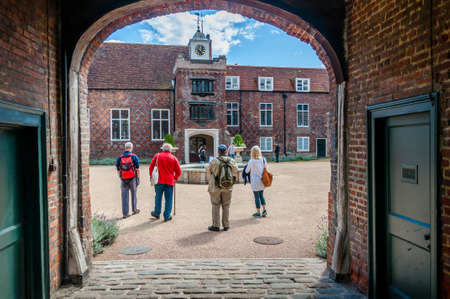 London, United Kingdom, July 19, 2017: Tudor courtyard at Fulham Palaceのeditorial素材