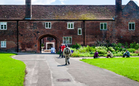 London, United Kingdom, July 19, 2017: Tudor courtyard at Fulham Palaceのeditorial素材