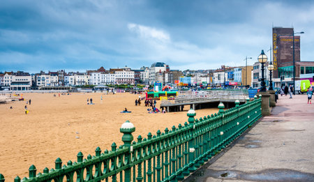 London, United Kingdom, 2 July, 2017: Margate beach and promenade, Margate, Kent, England