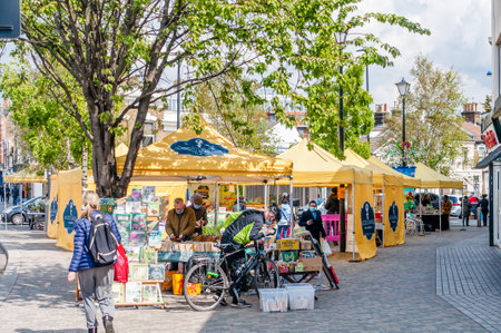 London, United Kingdom, 01 May, 2021: Woodgrange Market, provides quality fruit, veg, hot & cold...