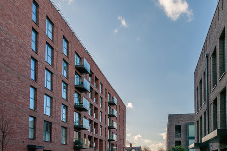 London, United Kingdom, 19 January 2023: Thunderer Street, Upton Gardens redevelopment of the old West Ham United Football Stadium in East London, Green Streetのeditorial素材