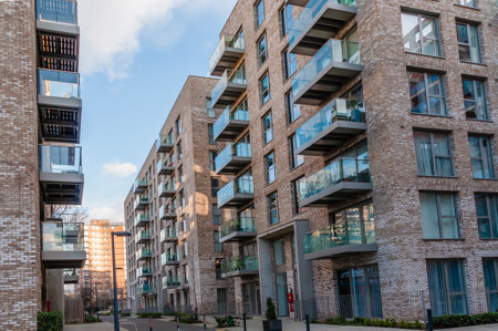 London, United Kingdom, 19 January 2023: Ironworks Way, Chamberlain Court, Upton Gardens redevelopment of the old West Ham United Football Stadium in East London, Green Streetのeditorial素材
