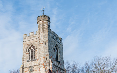 London, United Kingdom, 30 January 2023: Tower of All Saints, West Ham is the cathedral church of Newham, and Christian worship has thrived here since 1130のeditorial素材