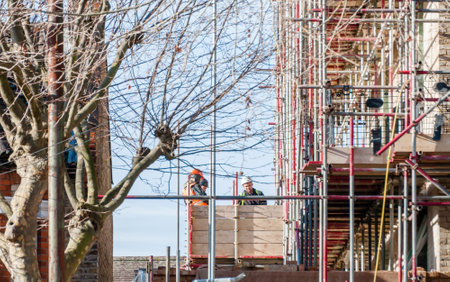 London, United Kingdom, 30 January 2023: A large developments in Bishops Avenue will provide private rent and London Affordable Rent prices in Newhamのeditorial素材