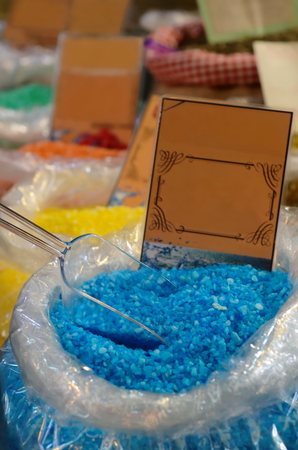 Aromatic salt in beautiful colors.の写真素材