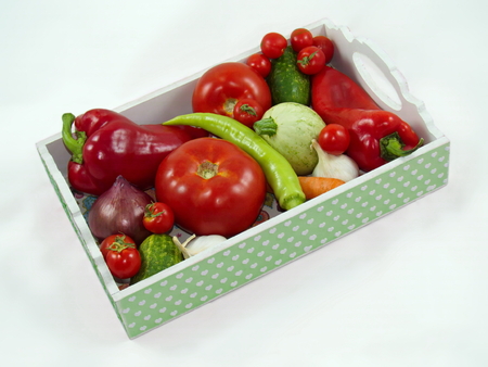 Organic vegetables in a beautiful box.の写真素材