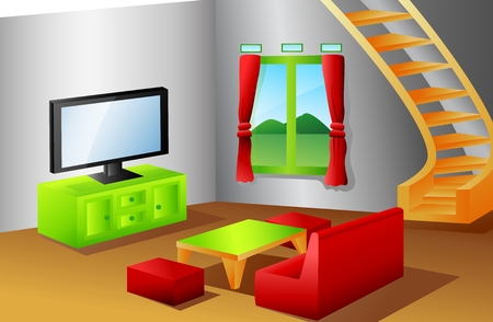 Interior of a house living roomのイラスト素材
