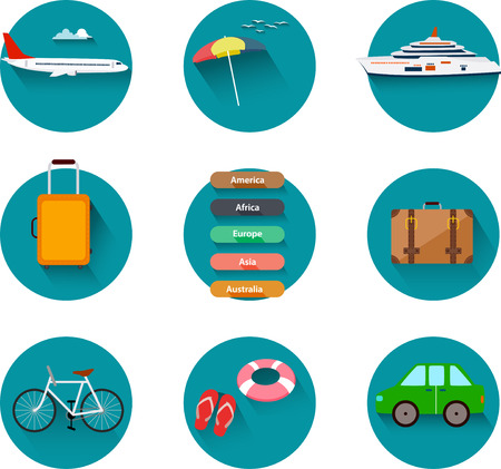Flat design, Icons set of travelingのイラスト素材
