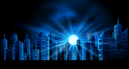 City downtown skyscrapersのイラスト素材