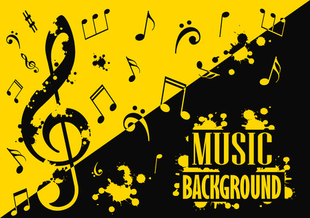 Abstract musical background with notesのイラスト素材