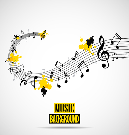 Abstract musical background with notesのイラスト素材