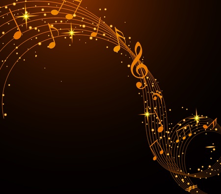 Abstract musical background with notesのイラスト素材