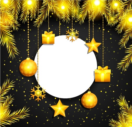 Golden christmas greeting cardのイラスト素材