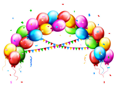 Vector illustration of Balloons and confetti for parties birthdayのイラスト素材