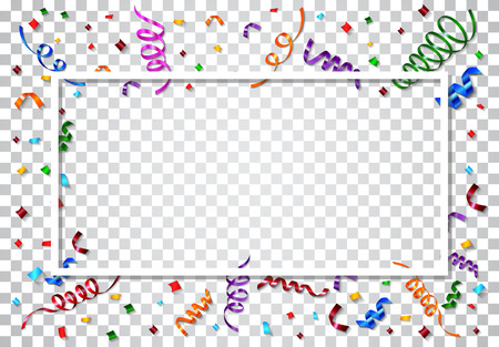 A Vector illustration of Colorful Confetti on White Backgroundのイラスト素材
