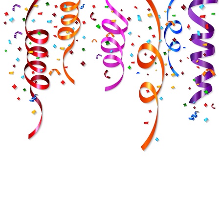 Vector illustration of Colorful Confetti On White Backgroundのイラスト素材