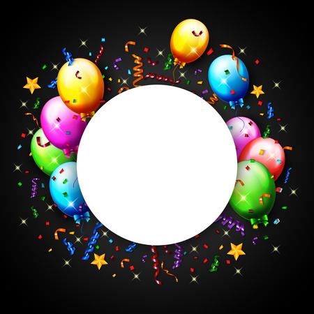 Vector Illustration Of Balloons With Confetti and space for textのイラスト素材