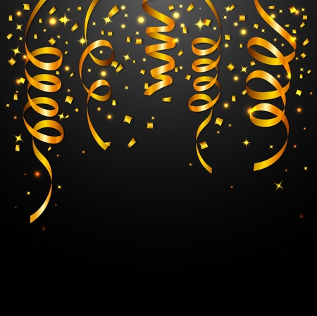 Vector illustration of Gold Confetti Celebrationのイラスト素材