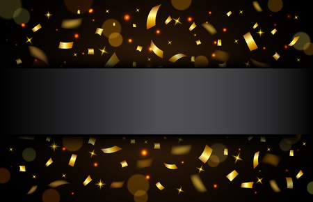 Vector Illustration Of Luxurious background with falling pieces of metallic gold glitter and confettiのイラスト素材