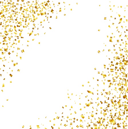 A Vector Illustration Of Luxury Celebrations background with falling pieces of metallic gold glitter and confettiのイラスト素材