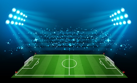 Vector Illustration Of Soccer Stadium. Football Arenaのイラスト素材