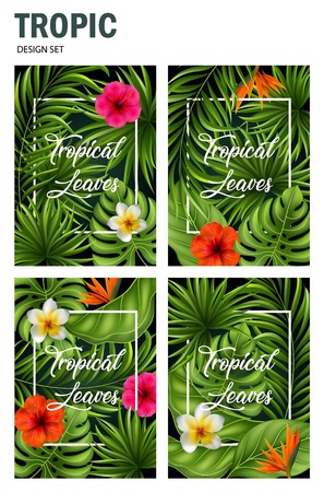 Vector illustration Of Summer sale banner with tropical flowers and leaves for promotionのイラスト素材