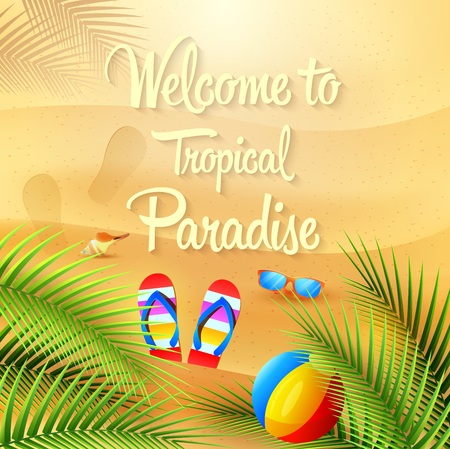 Vector illustration of Sea panorama. Beautiful summer beach backgroundのイラスト素材