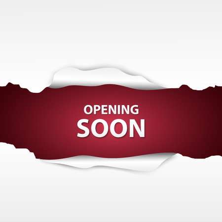 Opening soon with paper signのイラスト素材