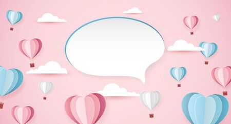 Valentine's day background in paper styleのイラスト素材