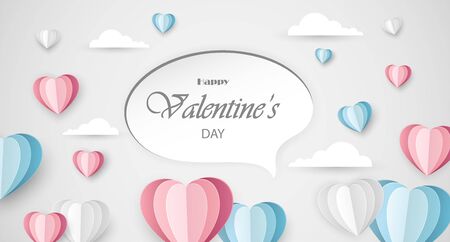 Valentine's day background in paper styleのイラスト素材