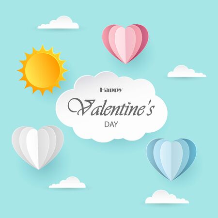 Valentine's day background in paper styleのイラスト素材