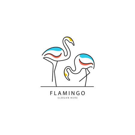 Vector illustration of Flamingo logo designのイラスト素材