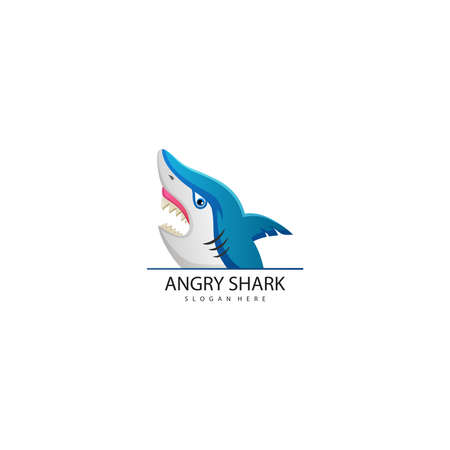 Vector illustration of Angry shark logo designのイラスト素材