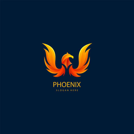 illustration of luxury phoenix logo conceptの写真素材