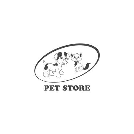 illustration of cartoon pet shop logo designの写真素材
